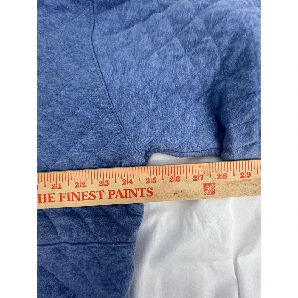 Eddie‎ Bauer Women Quilted Snap Neck Pullover Sweatshirt Blue XXL